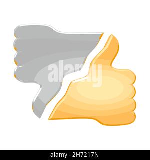 Symbol „Gefällt mir“ und „Gefällt mir nicht“ mit transparentem Hintergrund. Vektorgrafik eps-10 Stock Vektor