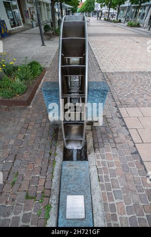 Balingen, Baden-Württemberg, Deutschland, 20. Juni 2021, Wasserkunst Art Aqua in der Stadt Balingen in Deutschland Stockfoto