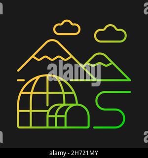 Tundra-Gradientenvektor-Symbol für dunkles Thema Stock Vektor