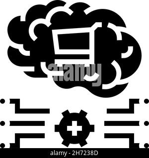 Neuromarketing-Technologie Glyphen Symbol Vektor Illustration Stock Vektor