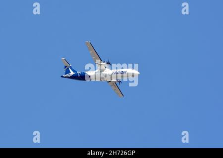 Tarom (ist die Flaggenträger und älteste derzeit operierende Fluggesellschaft Rumäniens), ATR 72-600 Flugzeug Stockfoto