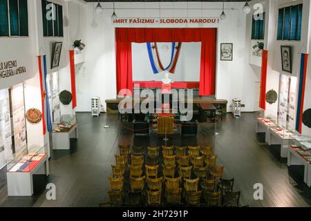 Museum zur Sitzung des AVNOJ (Antifaschistischer Rat für die Volksbefreiung Jugoslawiens) 2nd in Jajce (Bosnien und Herzegowina) Stockfoto