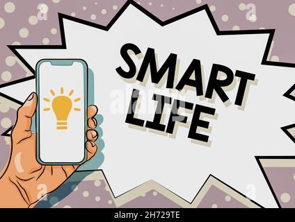 Text mit Inspiration Smart Life. Business Concept Ansatz aus einem Rahmen der Prävention und Lebensstile konzipiert wichtig Stockfoto