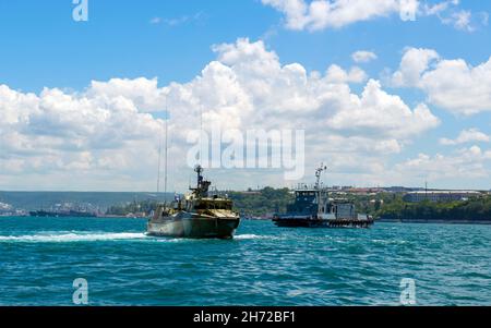 Russische baltische Flotte erhält neues Patrouillenboot. Krim Stockfoto