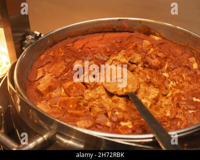 Würziges Paneer-Butter-Masala-Indische Hochzeitszeremonie Stockfoto