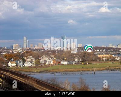 Ein Blick von North Quincy auf Neponset Boston Massachusetts USA Stockfoto