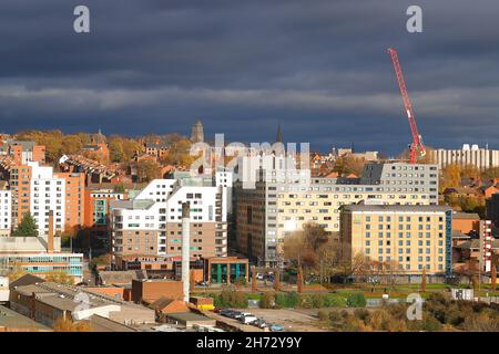 Blick auf Burley in Leeds, West Yorkshire, Großbritannien Stockfoto