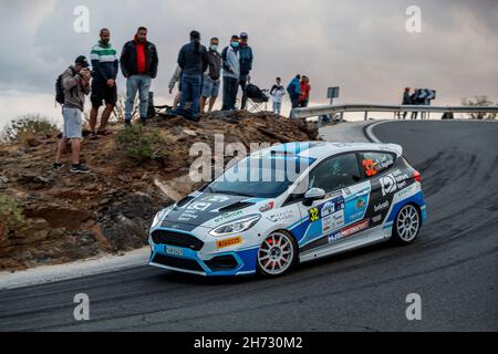 32 Loof Nick (DEU), Magalhaes Hugo (PRT), Ford Fiesta Rally4, Nick Loof, Aktion während der FIA ERC Rally Islas Canarias 8th, 2021 Runde der FIA European Rally Championship 18, vom 20. Bis 2021. November 2021 in Las Palmas de Gran Canaria, Spanien - Foto Grégory Lenormand / DPPI Stockfoto