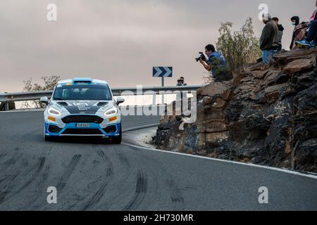 32 Loof Nick (DEU), Magalhaes Hugo (PRT), Ford Fiesta Rally4, Nick Loof, Aktion während der FIA ERC Rally Islas Canarias 8th, 2021 Runde der FIA European Rally Championship 18, vom 20. Bis 2021. November 2021 in Las Palmas de Gran Canaria, Spanien - Foto Grégory Lenormand / DPPI Stockfoto