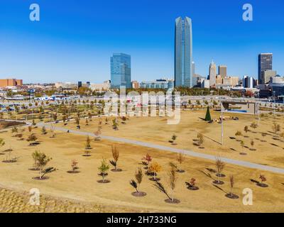 Luftaufnahme der Innenstadt von Oklahoma Stockfoto