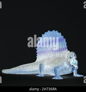 Verarbeitetes Bild eines Plastikspielzeug-Dinosauriers Stockfoto