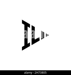 IL Monogram-Logo-Buchstabe mit Dreieck-Play-Button-Form auf isoliertem Hintergrund. Dreieck-Monogramm-Logo, Dreieck spielen Logo Buchstaben. Stock Vektor