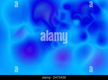 Illustration eines hellblauen abstrakten Hintergrunds mit leuchtenden geschwungenen Linien Stockfoto