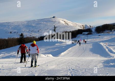 FRANKREICH, VOGESEN (88), LA BRESSE-SKIPISTE UND HOHNECK Stockfoto