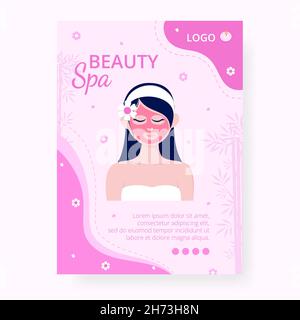 Beauty Spa und Yoga Poster editierbar von quadratischen Hintergrund geeignet für Social Media, Feed, Karte, Grüße, Print-und Web-Internet-Anzeigen Stock Vektor