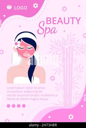 Beauty Spa und Yoga Flyer editierbar von quadratischen Hintergrund geeignet für Social Media, Feed, Karte, Grüße, Print-und Web-Internet-Anzeigen Stock Vektor
