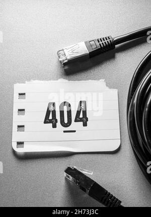 Nahaufnahme der Worte mit 404 Fehler , Web-Konzept-Idee Stockfoto