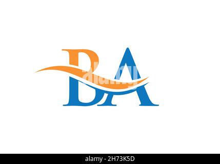 Premium Letter BA Logo Design mit Wasserwellenkonzept. BA Buchstabe Logo-Design mit modernen trendigen Stock Vektor