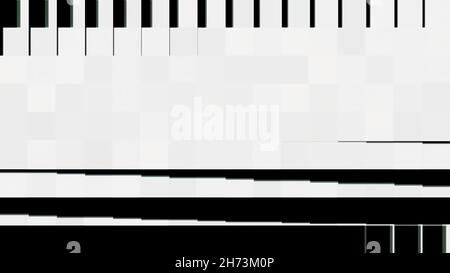 Abstrakte Schwarz-Weiß-Animation geometrischer Muster, die nacheinander auf dem schwarzen Hintergrund erscheinen und verschwinden. Flache 2D nahtlose Schleife Stockfoto