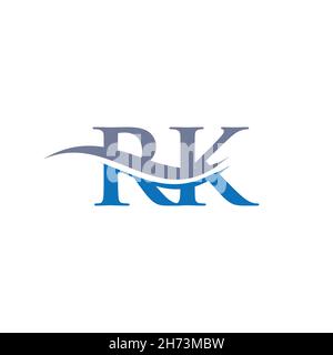 RK Letter Linked Logo für Geschäfts- und Firmenidentität. Vektorvorlage für das RK-Logo mit Anfangsbuchstaben. Stock Vektor