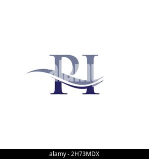 Kreativer PI-Brief mit Luxuskonzept. Modernes PI-Logo-Design für Geschäfts- und Firmenidentität. Stock Vektor