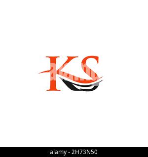 Premium Letter KS Logo Design mit Wasserwellenkonzept. KS-Logo-Design Stock Vektor