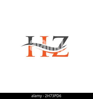 Premium Letter HZ Logo Design mit Wasserwellenkonzept. HZ Buchstabe Logo-Design mit modernen trendigen Stock Vektor