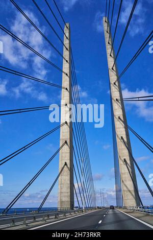 Die Öresundbrücke verbindet die dänische Hauptstadt Kopenhagen mit Schweden Stockfoto