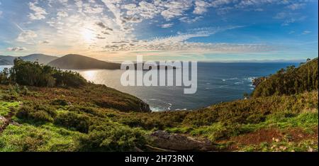 Panoramablick auf die nordatlantische Küste in Cedeira, Galizien, Spanien Stockfoto