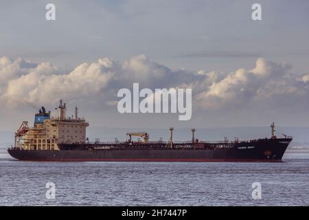 Der Chemietanker Maersk Brigit fährt in die Docks von Bristol Stockfoto