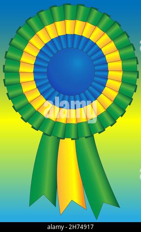 Brasilianischer Dreifarbcockade, Brasilien, Vektorgrafik Stock Vektor