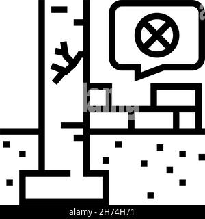 Schwere untergradige Fundamente Linie Symbol Vektor-Illustration Stock Vektor