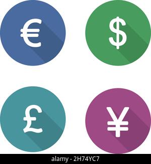 Geld Symbole flache Design-Symbole gesetzt Stock Vektor