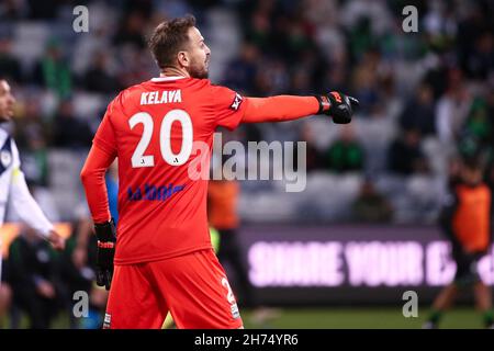 Melbourne, Australien, 20. November 2021. Ivan Kelava aus Melbourne Sieg beim A-League-Fußballspiel der Runde 1 zwischen dem Western United FC und dem Melbourne Victory FC am 20. November 2021 im GMHBA-Stadion in Geelong, Australien. Kredit: Dave Hewison/Speed Media/Alamy Live Nachrichten Stockfoto