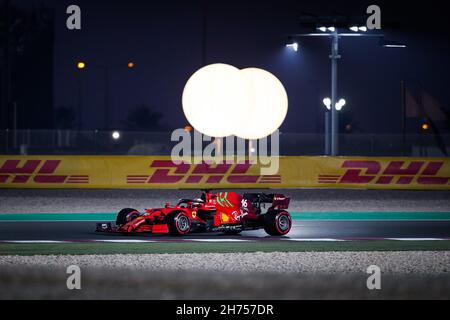 16 LECLERC Charles (mco), Scuderia Ferrari SF21, Aktion während des Formel 1 Ooredoo Qatar Grand Prix 2021, 20th Lauf der FIA Formel 1 Weltmeisterschaft 2021 vom 19. Bis 21. November 2021 auf dem Losail International Circuit, in Lusail, Katar - Foto: Florent Gooden/DPPI/LiveMedia Stockfoto