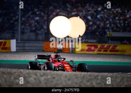 16 LECLERC Charles (mco), Scuderia Ferrari SF21, Aktion während des Formel 1 Ooredoo Qatar Grand Prix 2021, 20th Lauf der FIA Formel 1 Weltmeisterschaft 2021 vom 19. Bis 21. November 2021 auf dem Losail International Circuit, in Lusail, Katar - Foto: Florent Gooden/DPPI/LiveMedia Stockfoto