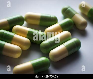 Nahaufnahme von Fluoxetin Pillen Stockfoto