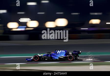 63 RUSSELL George (gbr), Williams Racing F1 FW43B, Aktion während des Formel 1 Ooredoo Qatar Grand Prix 2021, 20th Lauf der FIA Formel 1 Weltmeisterschaft 2021 vom 19. Bis 21. November 2021 auf dem Losail International Circuit, in Lusail, Katar - Foto: Dppi/DPPI/LiveMedia Stockfoto