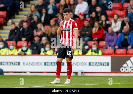 Sheffield, Großbritannien. 20th. November 2021. John Egan #12 von Sheffield United in Sheffield, Vereinigtes Königreich am 11/20/2021. (Foto von Ben Early/News Images/Sipa USA) Quelle: SIPA USA/Alamy Live News Stockfoto