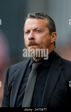 Sheffield, Großbritannien. 20th. November 2021. Slavi?a Jokanovi? manager von Sheffield United in Sheffield, Großbritannien am 11/20/2021. (Foto von Ben Early/News Images/Sipa USA) Quelle: SIPA USA/Alamy Live News Stockfoto