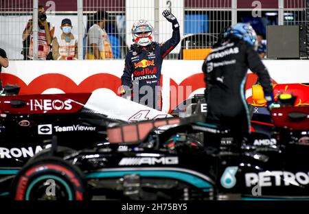 VERSTAPPEN Max (NED), Red Bull Racing Honda RB16B, Portrait während des Formel 1 Ooredoo Qatar Grand Prix 2021, 20th Lauf der FIA Formel 1 Weltmeisterschaft 2021 vom 19. Bis 21. November 2021 auf dem Losail International Circuit, in Lusail, Katar - Foto: Dppi/DPPI/LiveMedia Stockfoto