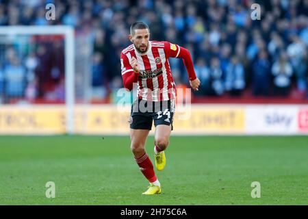 Sheffield, Großbritannien. 20th. November 2021. Conor Hourihane #24 von Sheffield United in Sheffield, Vereinigtes Königreich am 11/20/2021. (Foto von Ben Early/News Images/Sipa USA) Quelle: SIPA USA/Alamy Live News Stockfoto