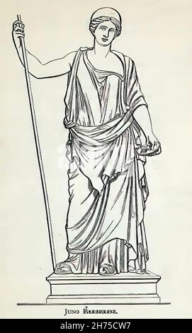 Illustration des Stichs der Juno-Göttin aus dem 19th. Jahrhundert Stockfoto