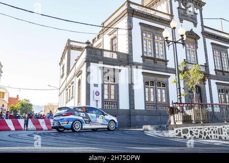 32 Loof Nick (DEU), Magalhaes Hugo (PRT), Ford Fiesta Rally4, Nick Loof, Aktion während der FIA ERC Rally Islas Canarias 8th, 2021 Runde der FIA European Rally Championship 18, vom 20. Bis 2021. November 2021 in Las Palmas de Gran Canaria, Spanien - Foto: Gregory Lenormand/DPPI/LiveMedia Stockfoto