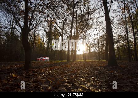 06 Sordo Dani (Spa), Carrera Candido (Spa), Hyundai Shell Mobis World Rally Team, Hyundai i20 Coupe WRC, Aktion während der ACI Rally Monza, 12. Lauf der FIA WRC 2021, FIA World Rally Championship, vom 18. Bis 21. November 2021 in Monza, Italien - Foto: Nikos Katikis/DPPI/LiveMedia Stockfoto