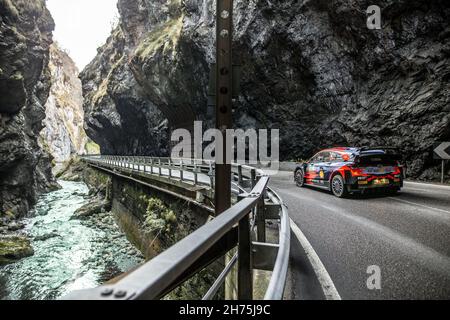 06 Sordo Dani (Spa), Carrera Candido (Spa), Hyundai Shell Mobis World Rally Team, Hyundai i20 Coupe WRC, Aktion während der ACI Rally Monza, 12. Lauf der FIA WRC 2021, FIA World Rally Championship, vom 18. Bis 21. November 2021 in Monza, Italien - Foto: Nikos Katikis/DPPI/LiveMedia Stockfoto