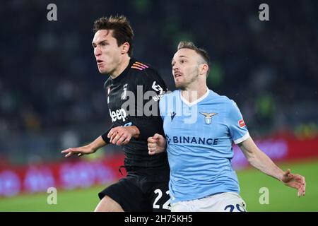 Federico Chiedanlässlich der italienischen Meisterschaft Serie A Fußballspiel zwischen SS Lazio und Juventus FC am 20. November 2021 im Stadio Olimpico in Rom, Italien - Foto: Federico Proietti/DPPI/LiveMedia Stockfoto