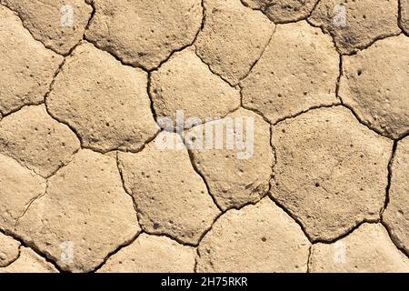 Nahaufnahme der Rissfläche der Rennstrecke Playa im Death Valley Stockfoto