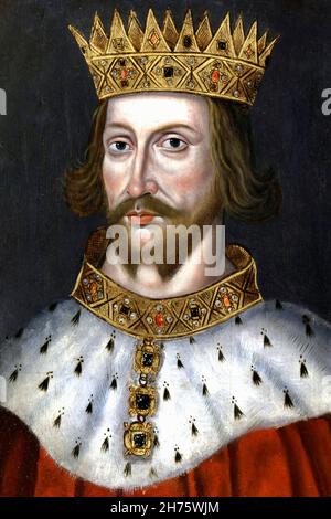 König Heinrich II., von einem unbekannten Künstler. Öl auf Platte.circa 1620. Stockfoto