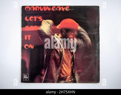 LP-Cover von Let's Get IT On, dem 13th erschienenen Studioalbum des amerikanischen Soul-Sängers Marvin Gaye, das 1973 veröffentlicht wurde Stockfoto